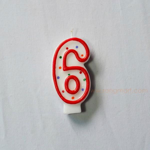 6th Numeral Birthday candle number candle party candle