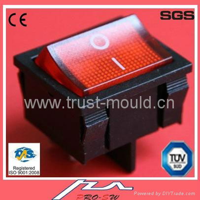 t85 manufacturer in china Rocker switch with light indicator and protective cove 2
