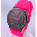 fashion wrist silicon watch,plastic watch case with silicon strap
