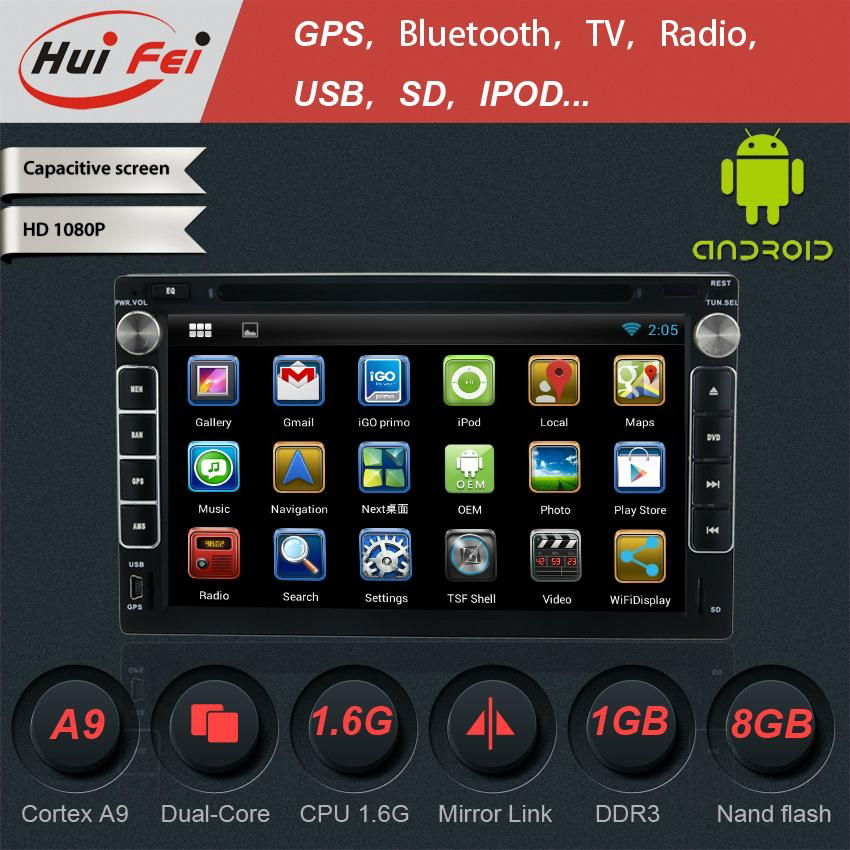 HuiFei Android 4.2.2 Auto Radio in Car DVD player with Mirror Link Capacitive  2