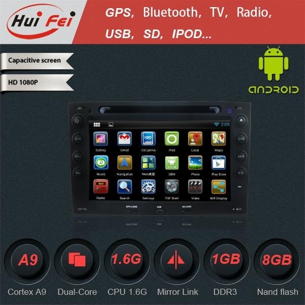 HuiFei Android 4.2.2 Auto Radio in Car DVD player with Mirror Link Capacitive  3