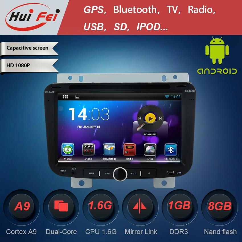 Pure android 4.2.2 car in dash dvd stereo player with GPS navigation for Geely  