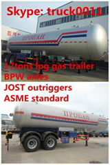 40.5m3 17tons bulk lpg gas trailer for sale 