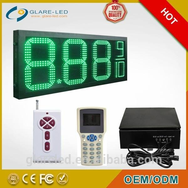 outdoor romote control 8.88 9 led numbers display board petrol station led fuel 
