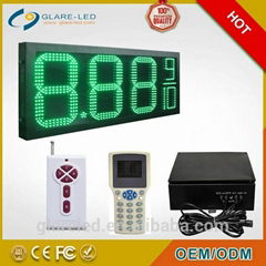 outdoor romote control 8.88 9 led numbers display board petrol station led fuel