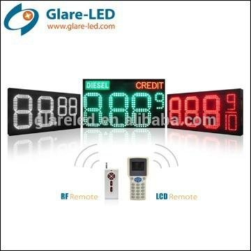 Outdoor 12'' LED fuel price board led gas price changer led digital price sign
