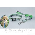 Flat polyester lanyard dog collar and leash set 1