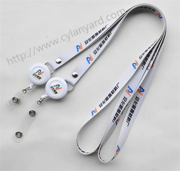 full color print badge lanyard with retractable reel