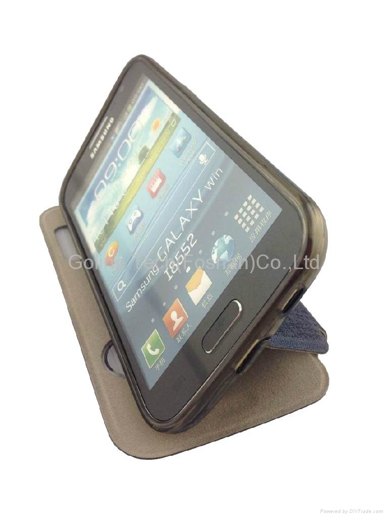 PU leather with TPU phone case for Samsung I8552 4