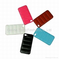 Fashion leather case for iPhone 5S body armor design,soft handle