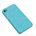 Fashion leather case for iPhone 5S body armor design,soft handle 4