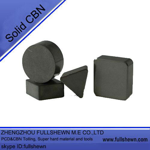 Solid CBN inserts, solid CBN cutting tools for metalworking