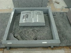 European style granite book shape headstones