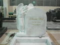 German Style White Marble bible headstone