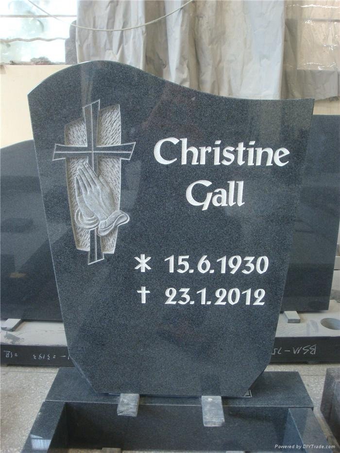 Poland style blue baby granite headstone with cross 3