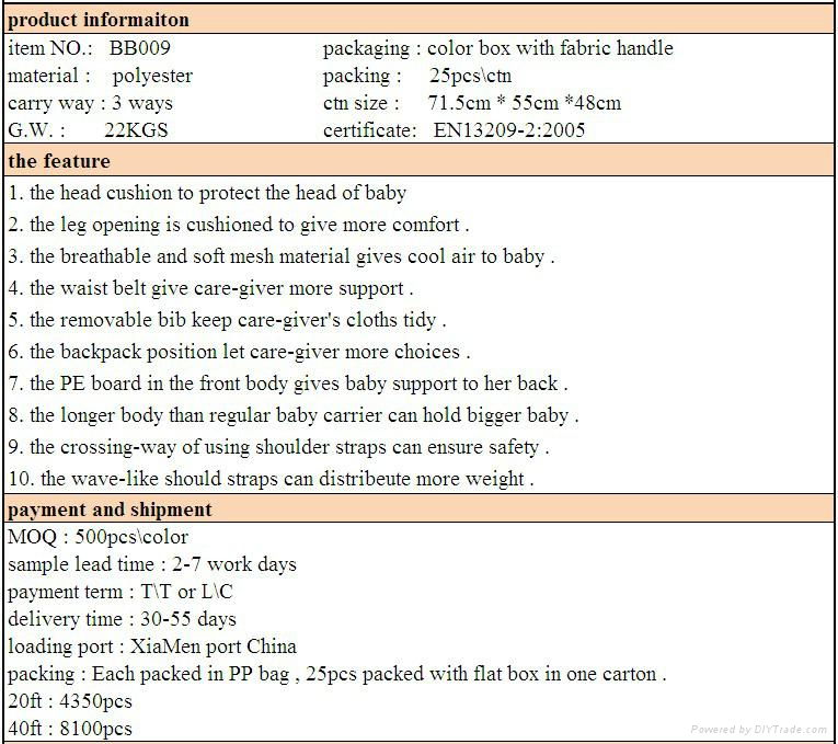 Baby Carrier 3 in 1 BB009 3