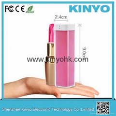 China supplier battery case power supply 18650 battery charger lipstick batter