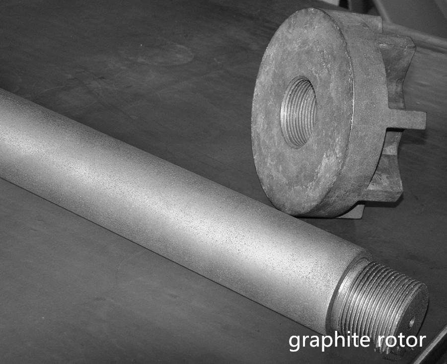 Dia 140-150mm graphite rotor and shaft for degassing in aluminium industry 5