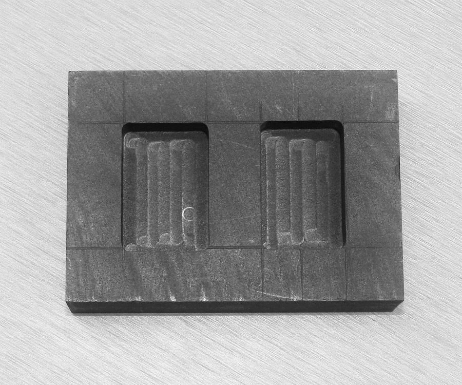 2 rect. cavities graphite ingot mold 2pcs for 4oz gold or 2oz silver