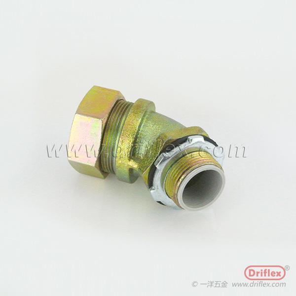 Malleable Iron 45d Connector for Flexible Metal Conduit or Liquidtight Conduit w 3