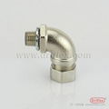 Nickel Plated Brass 90d Connector with Locknut Ferrules for Flexible Bare Metal 