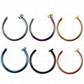 Women Stainless Steel Nostril Nose Hoop Stud Rings Clip On Nose Rings Fake Nose 