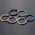 Women Stainless Steel Nostril Nose Hoop Stud Rings Clip On Nose Rings Fake Nose  3