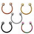 Titanium Anodized Circular Barbell Horseshoe Ring Nose Hoop Ear Cartilage Tragus 1