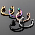 Titanium Anodized Circular Barbell Horseshoe Ring Nose Hoop Ear Cartilage Tragus 4