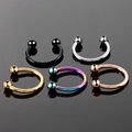 Titanium Anodized Circular Barbell Horseshoe Ring Nose Hoop Ear Cartilage Tragus 5