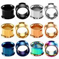 316l Surgical Steel Double Flared Hollow Ear Flesh Tunnel Plug Ear Expander Gaug