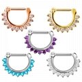 Septum Nose Ring Fake Piercing Nostril Nose Stud Clip On Nose Hoop Body Jewelry 2