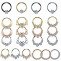 Septum Nose Ring Fake Piercing Nostril Nose Stud Clip On Nose Hoop Body Jewelry 3
