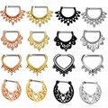 Septum Nose Ring Fake Piercing Nostril Nose Stud Clip On Nose Hoop Body Jewelry 4