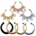 Septum Nose Ring Fake Piercing Nostril Nose Stud Clip On Nose Hoop Body Jewelry 5