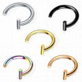 Titanium Anodized Circular Barbell Horseshoe Ring Nose Hoop Ear Cartilage Tragus 3