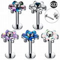 G23 Titanium Opal Labret Stud Rings Ear Tragus Earring Labret Lip Bar  2