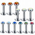 G23 Titanium Opal Labret Stud Rings Ear Tragus Earring Labret Lip Bar  3