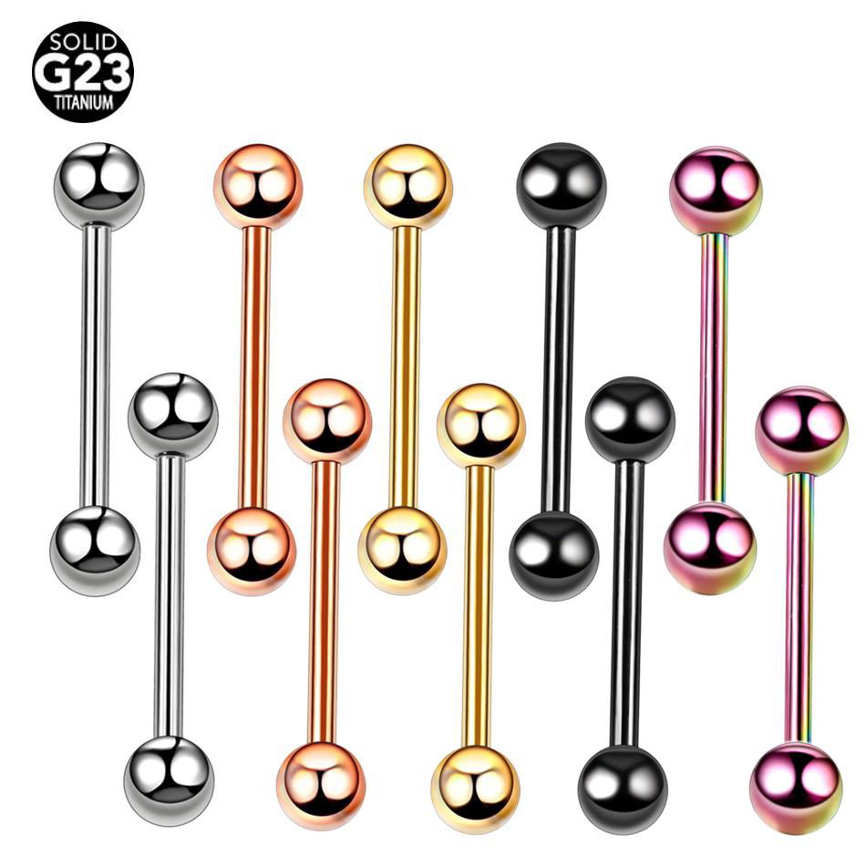 Surgical Steel Ball Barbell Bar Tongue Ring Body Piercing Industrial Barbell
