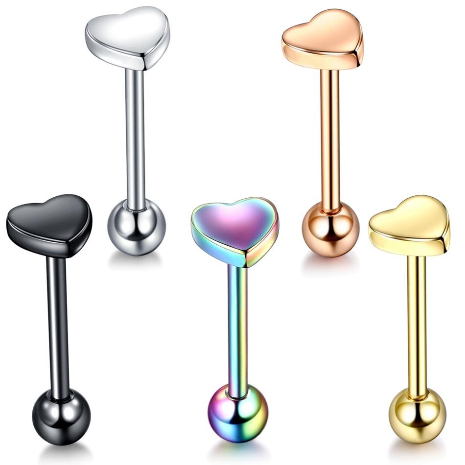 Surgical Steel Ball Barbell Bar Tongue Ring Body Piercing Industrial Barbell 4