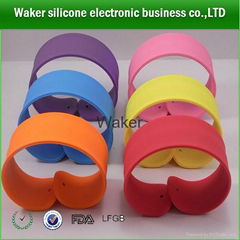 Christmas gift Free Sample Printed colorful logo Silicone Slap Band