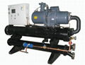 Water cooled low temperature screw chiller