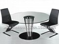 Hotel dining table, tempered glass table, toughened glass round table 2