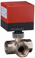 Thermostatic three way Brass Motorized Ball Valve  1