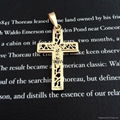 Unisex's Stainless Steel Jewelry Pendant Necklace Cross Abstract Lines 3
