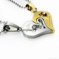 Couple Stainless Steel Necklace Sets I Love You Heart Shape Pendant