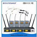 Four channel wireless microphone system