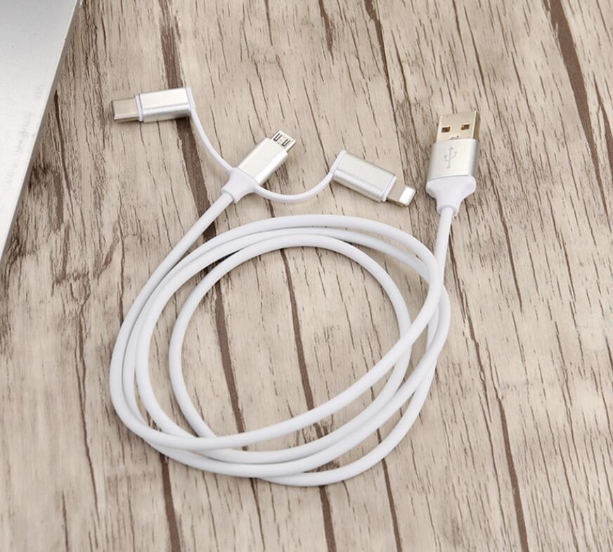 3 in 1 USB Cable For iPhone Micro USB Type C Mutil Charger Cable 5