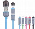 Retractable 2 in 1 Micro Charger USB Cable For IPhone Samsung Android 4