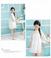 Angou New children clothes girls beautiful lace dress white baby girls dress  2